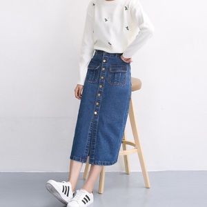 GU Jeans long denim skirt